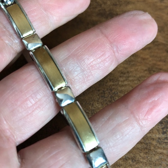 Monet Two Toned Link Bracelet - Picture 2 of 5